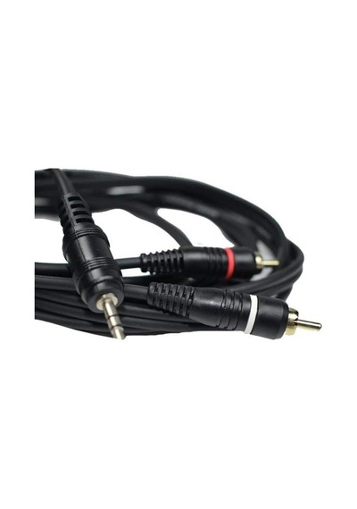 3.5mm Stereo To 2rca Aux Ses Kulaklık Çevirici Kablosu 1.8 Metre