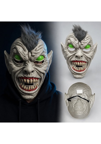 Neon - 384 - Yeşil Gözlü Saçlı Canavar - Kmrsfres - Plastik Maske