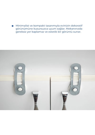 Babyjem Mini Çok Amaçlı Bebek Emiyet Kiliti 2 Adet Gri