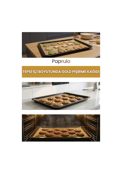 Ağartılmamış Fırın Pişirme Kağıdı 100 Adet Tepsi İçi Boyutunda 37x30 L Boy Gold Kalite