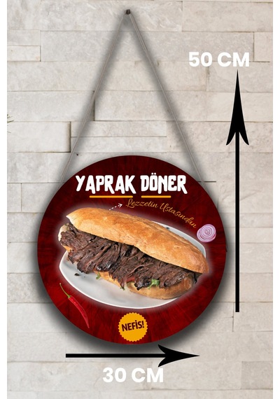 Et Döner Salonu Için Tek Taraflı Karşılama Tabelası, Döner Dükkanı Kapı Duvar Tablo Pano Süs Dekoru