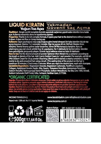 Yoğun Toz Açıcı Yakmadan Saç Açma 500gr