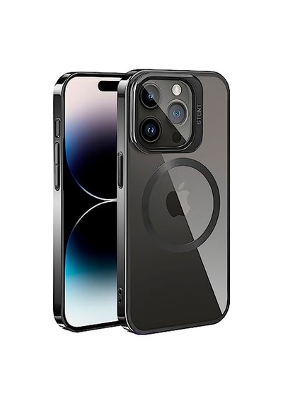 Apple İle Uyumlu İphone 14 Pro Kılıf Magsafe Şarj Özellikli Standlı Klon Kapak Siyah Diğer