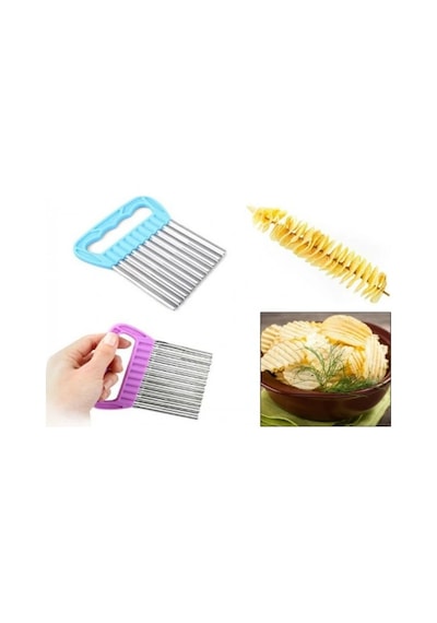 Chips Chopper Şekilli Sebze Ve Meyve Dilimleyici Ahşap - Şeffaf