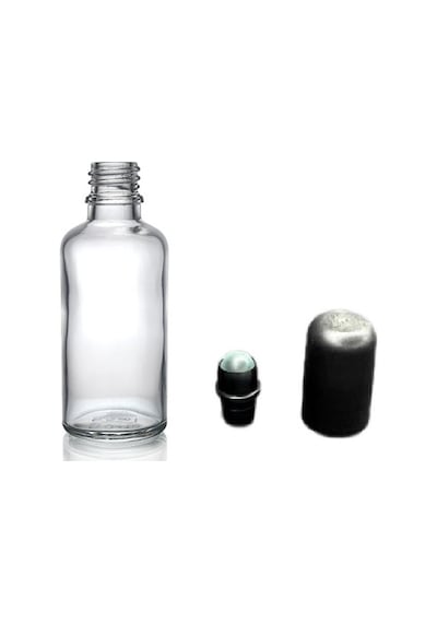 30ml Şeffaf Cam Şişe Roll-on Şişe, 12 Adet, Bilye Başlıklı Şişe, Cam Şişe, Roll-on Şişesi