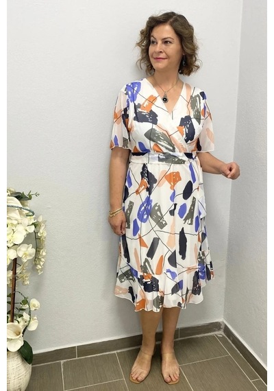 Mia Butik Kadın Beyaz Şifon Elbise Beyaz