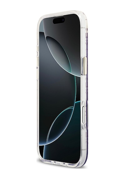 Apple Uyumlu iPhone 17 Air Kılıf Guess Lisanslı M-safe Şarj Özellikli 4g Desenli Simli Silikon Kapak Mor Mor