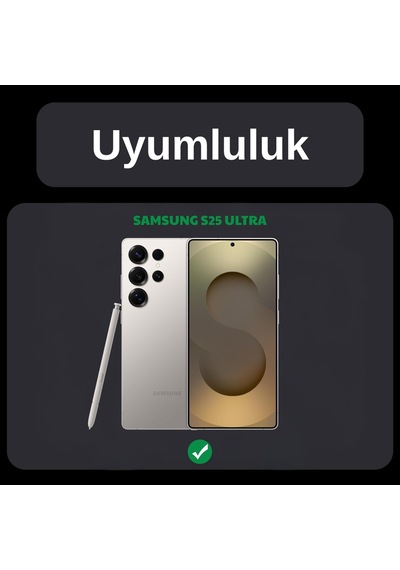 Safir Temperli Kamera Lens Koruyucu, Samsung Galaxy S25 Ultra İle Uyumlu Titanyum Siyah