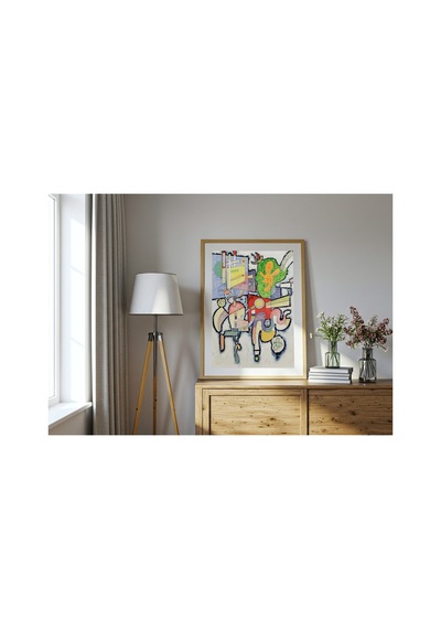 Modern Sanat Kandinsky Karmaşık-basit Çerçevesiz Poster 21x30 Cm A4 Tablo Modern Sanat Ekspresyonizm