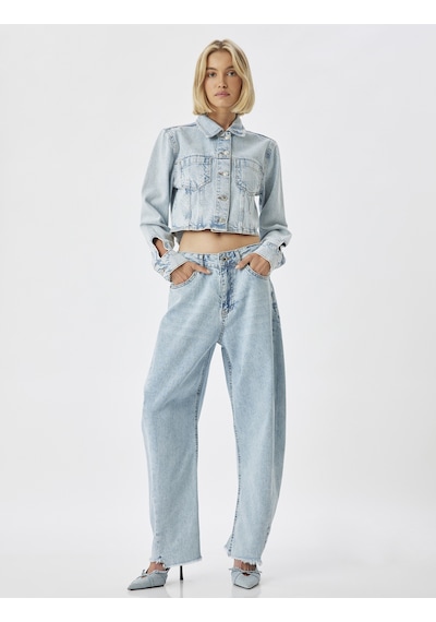 Koton Balon Kot Pantolon Kesik Paça Yüksek Bel Crop Boy Düğmeli Pamuklu - Balon Fit Jean Açık İndigo 5wal40117md Açık İndigo Koton Balon Kot Pantolon Kesik Paça Yüksek Bel Crop Boy Düğmeli Pamuklu - Balon Fit Jean Açık İndigo 5wal40117md Açık İndigo