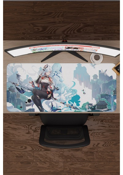 Shenhe Genshin Impact Anime Gacha V2 - 90x40 Xxl Gaming Mouse Pad Fare Altlığı