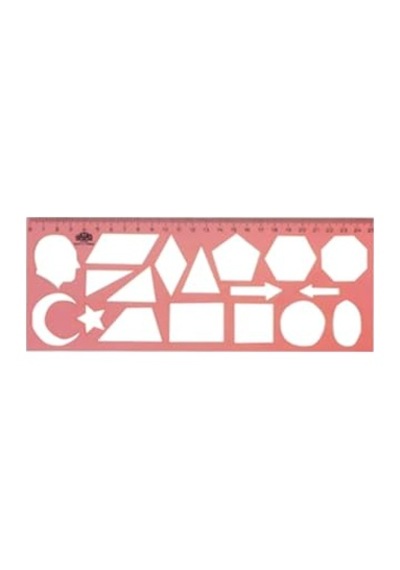 Hatas Geometrik Şablon Cetvel 25cm Genel