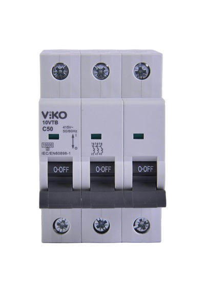Viko 10vtb-3c50 Otomatik Sigorta 10ka C Tipi 3 Kutup 50a 10