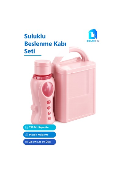 Mavi Suluklu Beslenme Kabı Seti 750 Ml + 850 Ml