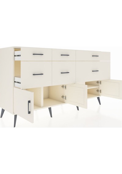 Kronos Konsol Tek Raflı 6 Çekmeceli 4 Kapaklı 176x59x99 Aytaşı-ay Aytaşı-aytaşı
