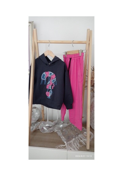 Azra Bol Paça Eşofman Takımı Pembe