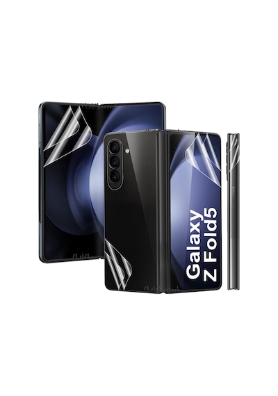 Samsung Galaxy Z Fold 5 Uyumlu 360 Ön Arka 2in1 Ekran Ve Kasa Koruyucu Film Şeffaf Fullbody Nano Cam Resimde Görünen