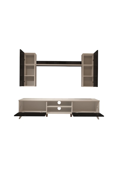 Decoraktiv Eko 7 Mdf Dvd Retro Tv Ünitesi Tv Sehpası Beyaz - Siyah
