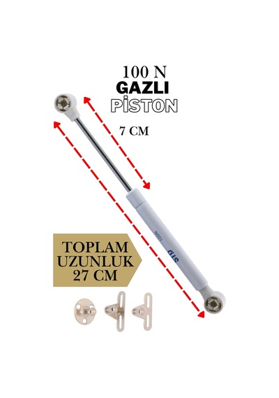 100n Gazlı Dolap Amortisörü - 27 Cm Hidrolik Kapak Pistonu - Mutfak Dolap Kapağı Makası Dolap Hidroliği Kapak Piston Beyaz Beyaz 100n Gazlı Dolap Amortisörü - 27 Cm Hidrolik Kapak Pistonu - Mutfak Dolap Kapağı Makası Dolap Hidroliği Kapak Piston Beyaz Beyaz
