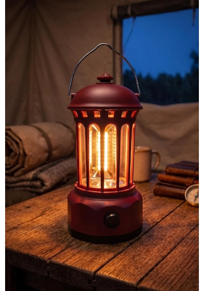 Glr L800br Retro Tasarım Şarjlı Kamp Lambası - 250 Lümen Vintage Fener Diğer