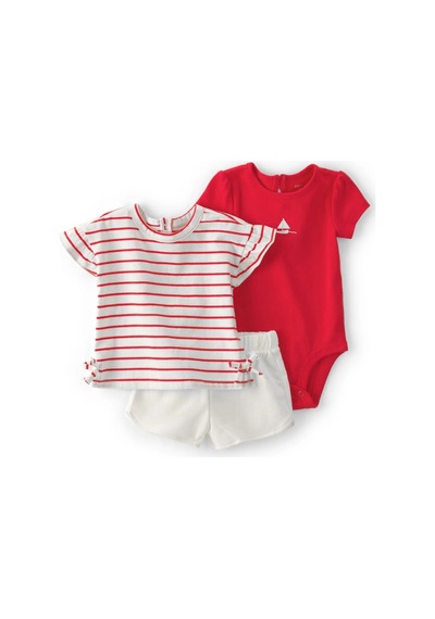 Carter's Kız Bebek Body Şort Set 1u528810 Kırmızı