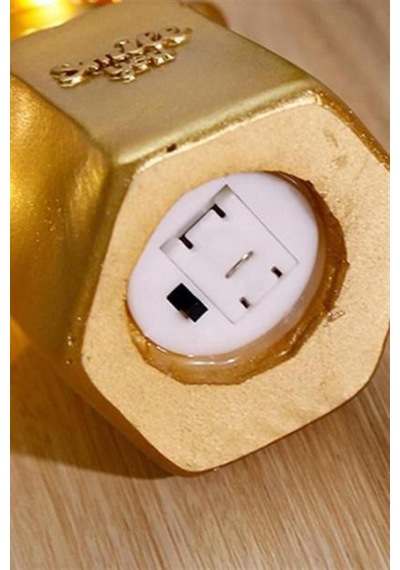Led Işıklı Sevimli Kaktüs Dekoratif Masa Lambası Mini Biblo Gece Lambası-gold Belirtilmemiş