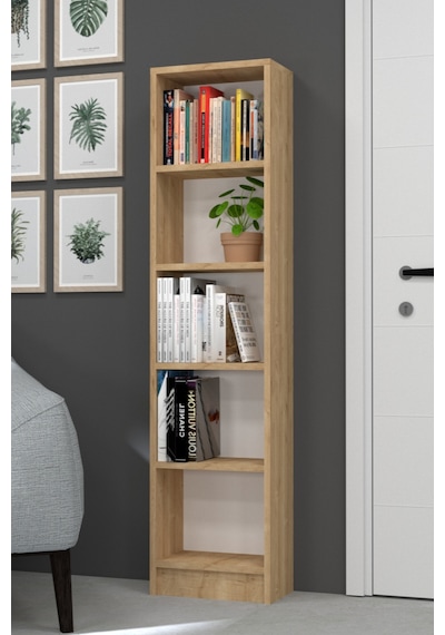 Lila Modern Kitaplık Safirmeşe Safir Meşe