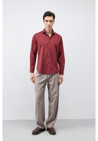 Antioch Comfort Slim Erkek Gömlek Bordo