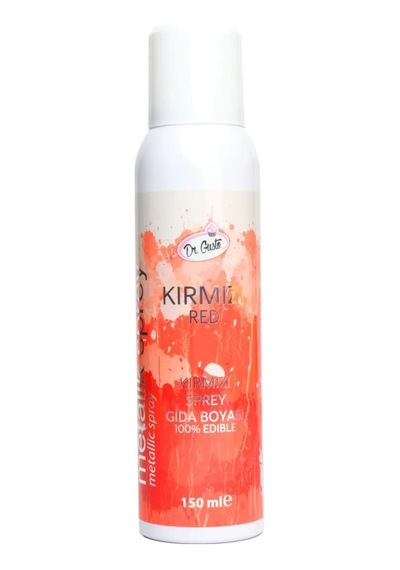 Kırmızı Metalik Sprey Gıda Boyası 150 Ml Pasta, Tatlı Ve Süslemeler İçin Parlak Renk Efekti