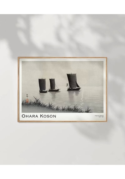 Çerçevesiz Poster Ohara Koson Balıkçı Teknesi