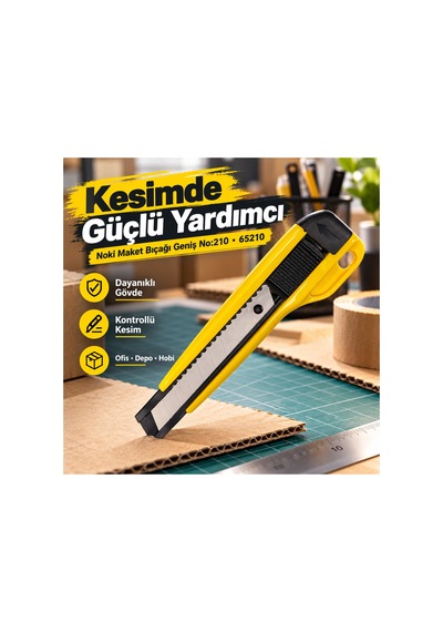 Kilitli Kesici Maket Bıçağı Ergonomik Kaymaz Gövde