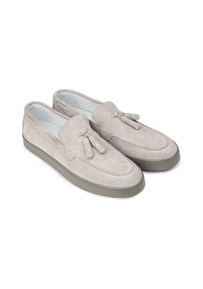 Deery Erkek Hakiki Süet Gri Püsküllü Loafer Ayakkabı - 01994mgrıc01 Gri