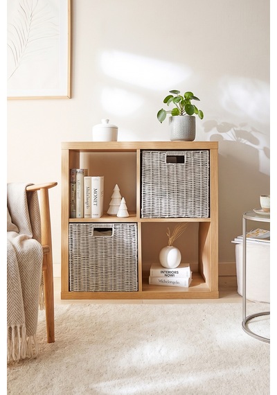 Ocean Home Textile Yıkanabilir Gri Pp Rattan Sepet 33 X 33 X 33 Cm