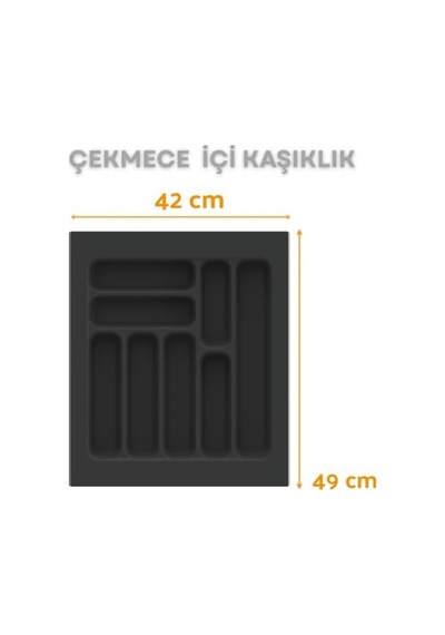 Çekmece İçi Kaşıklık Ve Kepçelik Düzenleyici Antrasit 42x49 Cm 36,5x40 Cm Kadar Kesilebilir Diğer