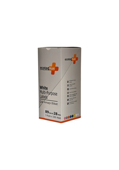 Ecotagplus Dymo Muadili Etiket - 89 Mm X 28 Mm - 5 X 260 Adet - Eko Paket - 99010 1