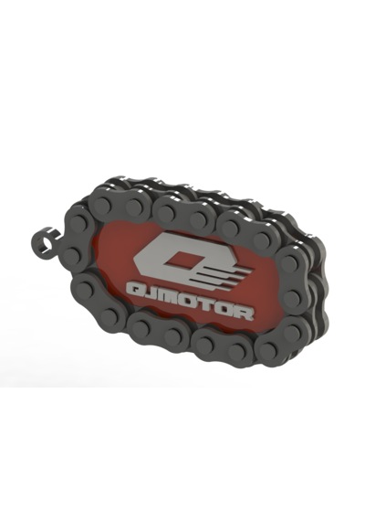 Qj Motor Zincir Detaylı Anahtarlık Kırmızı