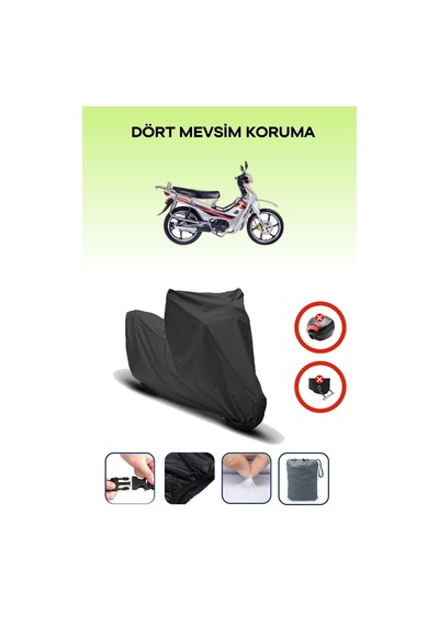 Siyah Arka Çanta Kilit Uyumsuz Falcon Magic 50 Uyumlu Motosiklet Brandası, 4mevsim