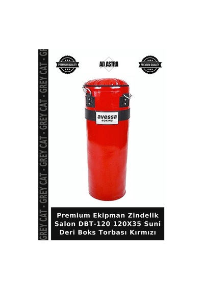 Premium Ekipman Zindelik Salon Dbt-120 120x35 Suni Deri Boks Torbası Kırmızı