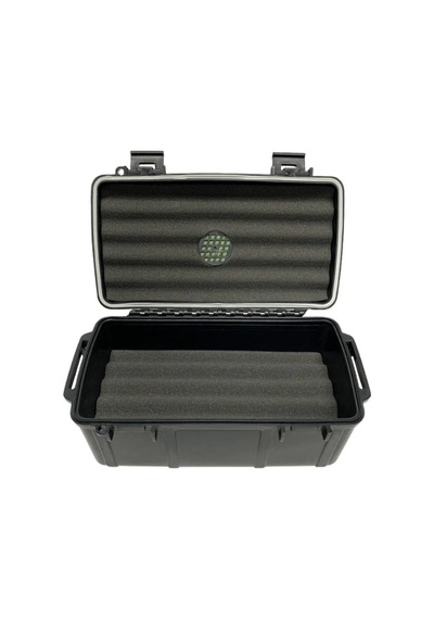 Cigar Caddy 15 Siyah Bayraklı Travel Humidor Puro Kutusu