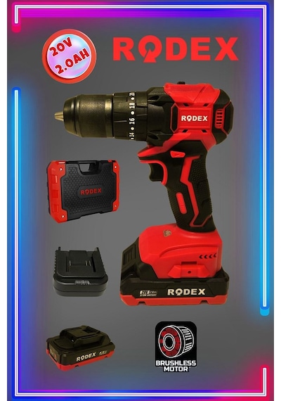 Rodex RDX3404 20 V 2.0 AH Çift Akülü Darbeli Matkap