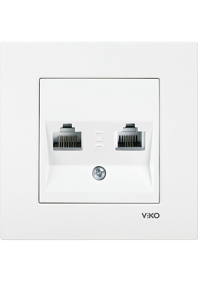 Viko Karre Data -nümeris Telefon Prizi rj45 Cat5e-rj11 çerçeveli Viko Karre Data -nümeris Telefon Prizi rj45 Cat5e-rj11 çerçeveli