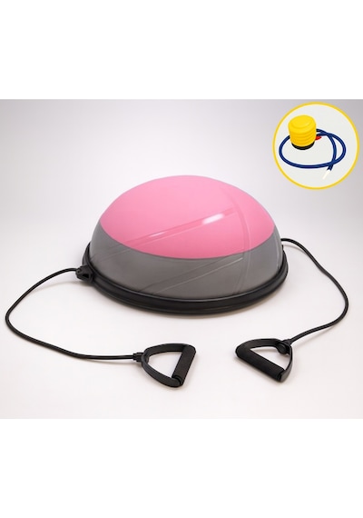 Evapera Modern Uluslararası Standartlarda Çift Renkli Denge Mobilite Pilates Bosu Ball Aleti Topu 58cm Gri-pembe