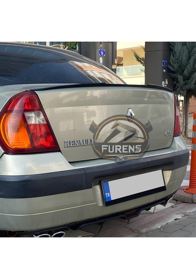 Renault Clio 2 Symbol 1998-2008 Sedan Uyumlu Bagaj Üstü Yarasa Spoiler Çıtası Piano Black Parlak Siyah