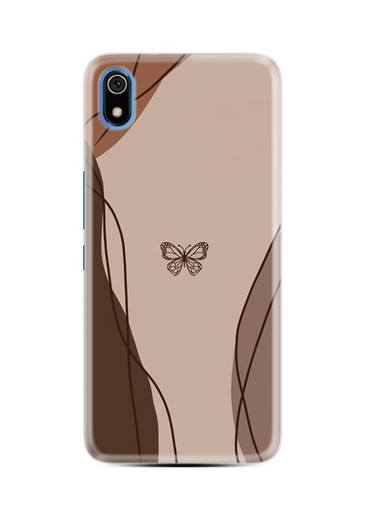 Xiaomi Redmi 7a Kılıf Boutique Baskılı Resimli Kahve Kelebek Pcode -038