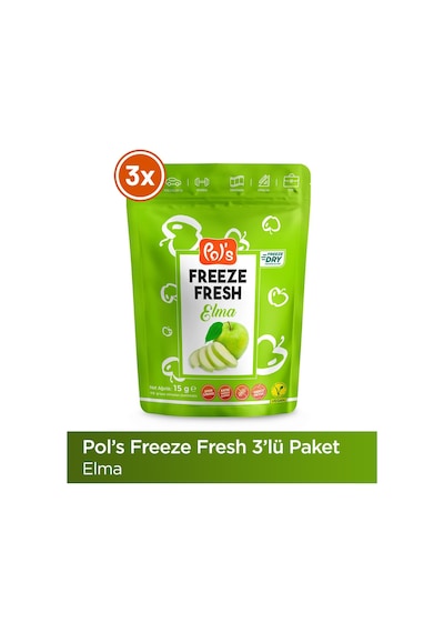 Pol's Freeze Fresh Elma 3 Adet X 20 G Dondurularak Kurutulmuş Meyve 20 G