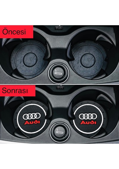 Siyah Silikon Bardak Altlığı Audi İle Uyumlu A1 A3 A4 A5 A6 Q5