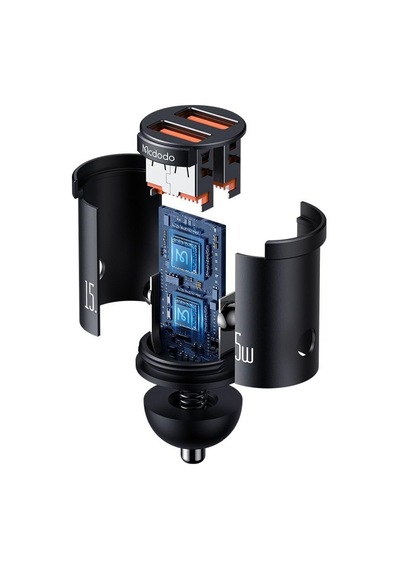 2x Usb Girişli 15.5w Led Işıklı Araç Çakmak Şarj Cihazı Cc-2950, Siyah