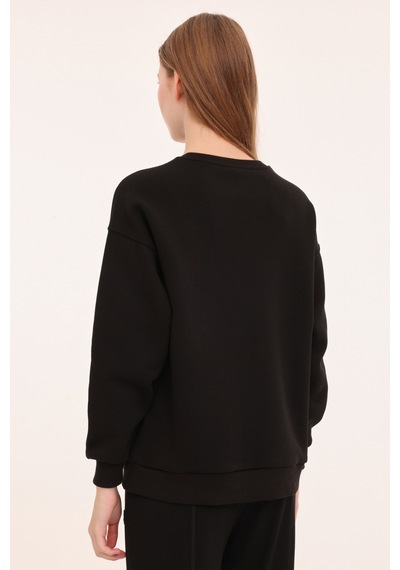 Lotto W-delfın C Neck Sweat 4pr Siyah Kadın Sweatshirt Siyah