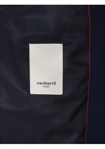 Cacharel Lacivert Slim Fit Yün Karışımlı Mikro Desenli Takım Elbise