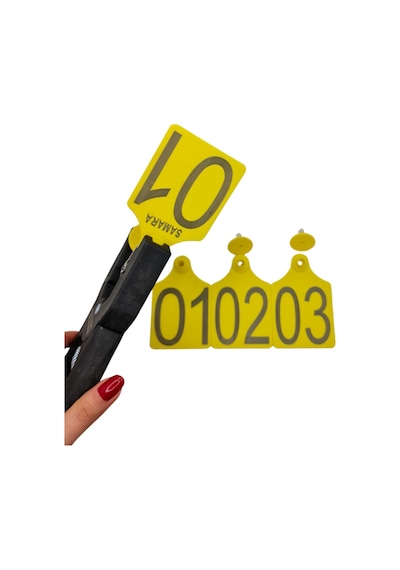 Büyükboy 300 Adet Sarı Xl Büyükboy Hayvan Küpesi+pens Ucu Hediye
